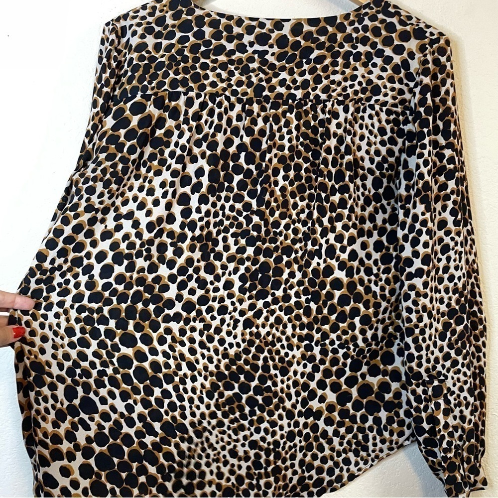 Loft Leopard Print Long Sleeve Button Front Shirt… - image 7